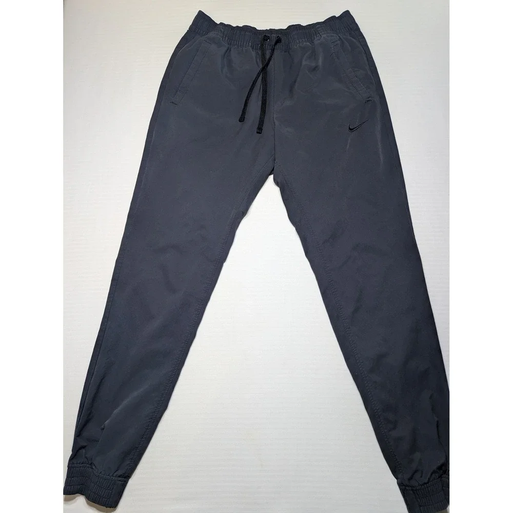 Nike Men M Woven Players Jogger Pants Slim Fit Cotton Nylon Black 934592-010